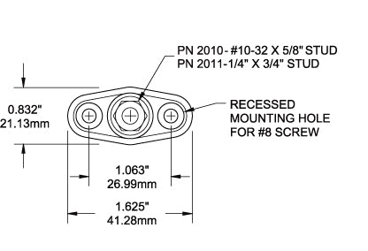 Blue SEA Reinforced Thermoplastic Material Busbar Stud 2010-BSS - Powerpost Mini 10-32