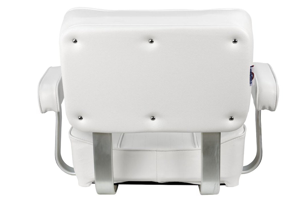 Springfield Armrest Supports And Cushions Boat Seat 1040002 - White Deluxe Captain Chair-White