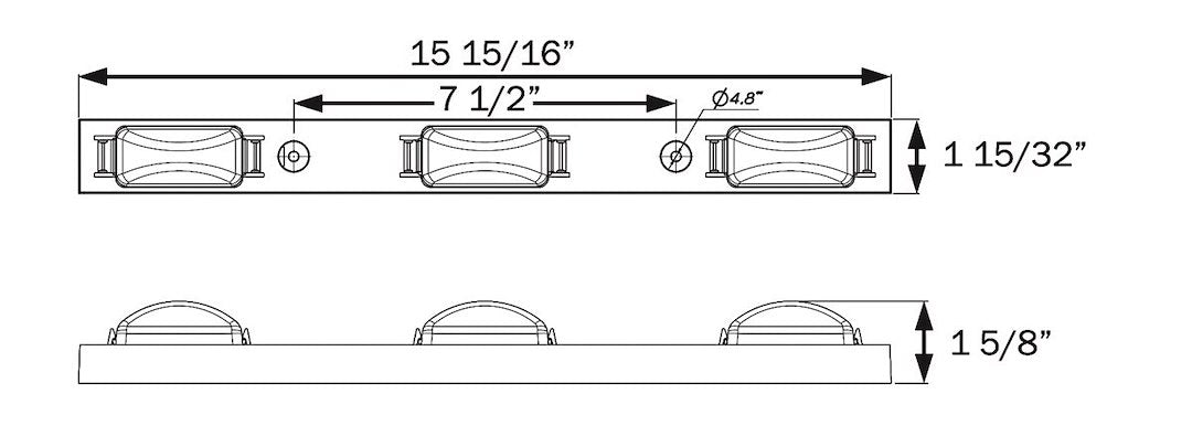 Optronics Polypack Packaging Light Bar MCL93RBP - Red Piece ID Lte
