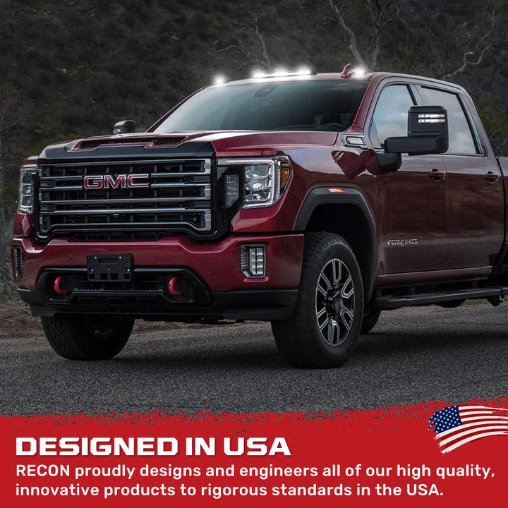 Recon Access SAE And DOT-Compliant Roof Marker Light 264158BKHPWH - Gmc Chevy 20-23 4TH Gen Body Sty