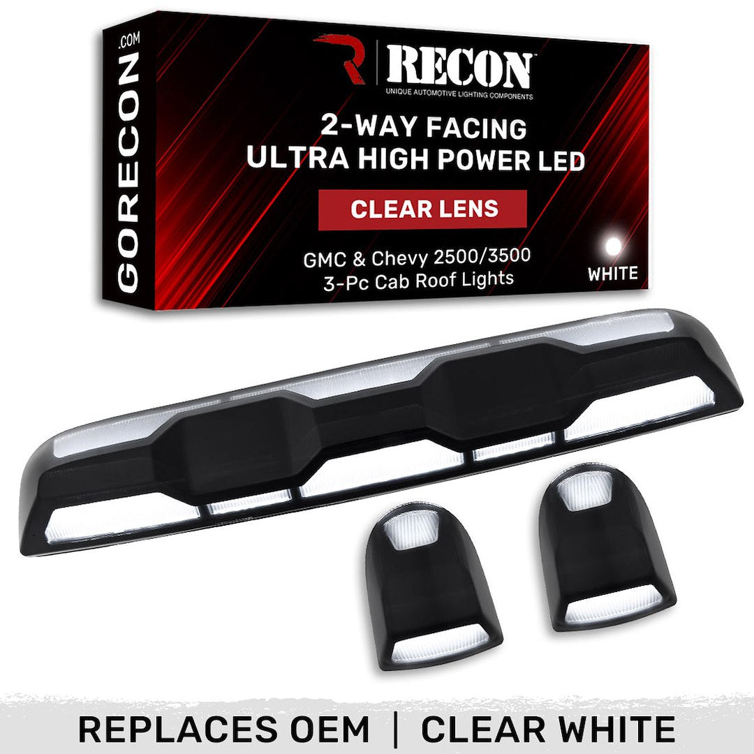 Recon Access Smoked Or Clear Lens Available Roof Marker Light 264158CLHPWH - Cab Lights