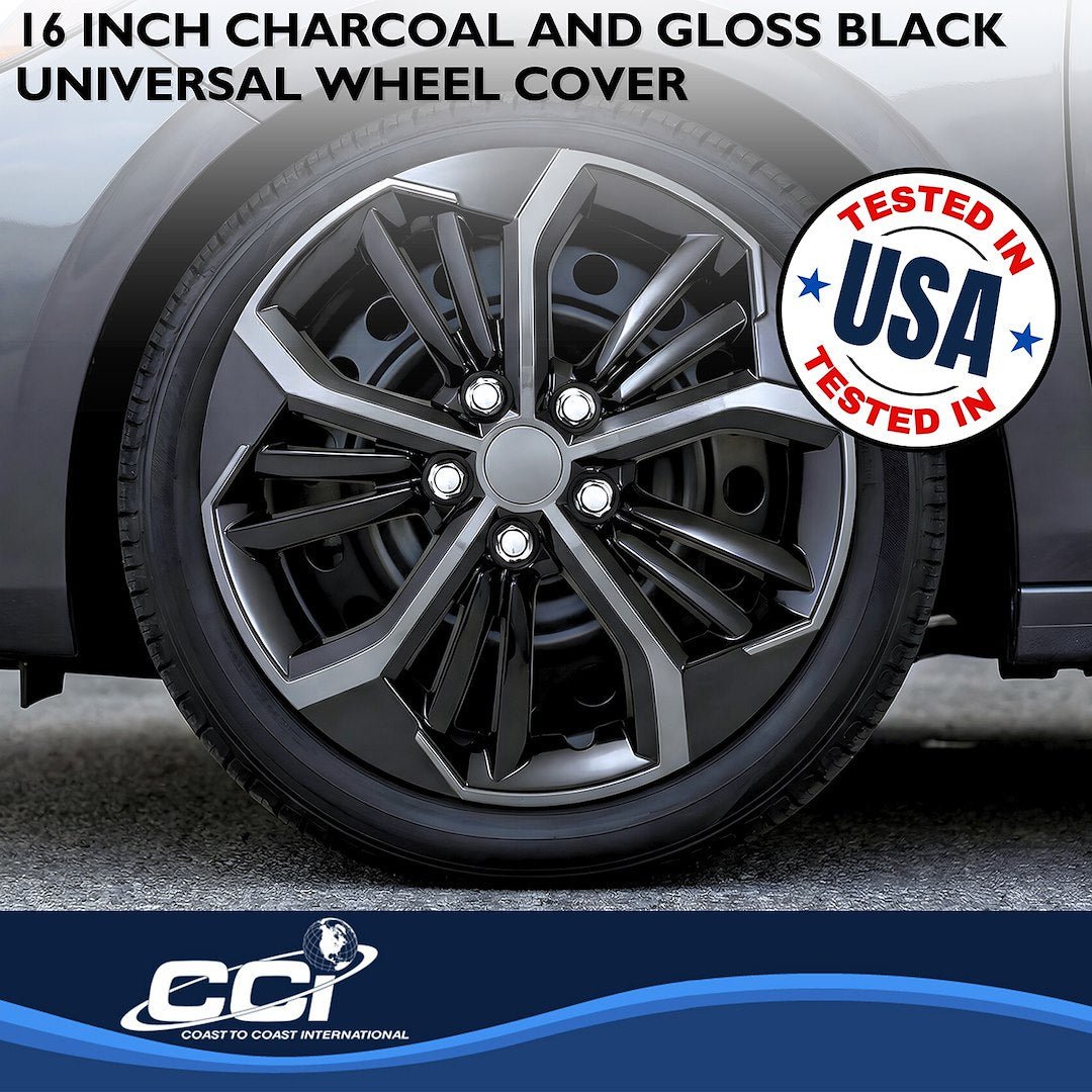 Coast2Coast Limited Lifetime Warranty Wheel Cover 56716CB - Charcoal Black WC Unvrsl 16 Set