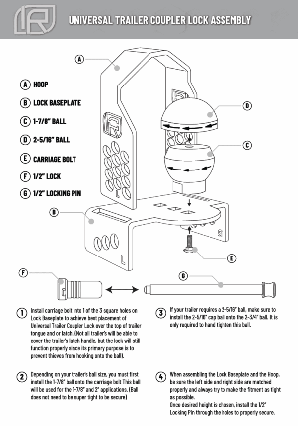 Infiniterule 61118-BX Trailer Hitch Lock