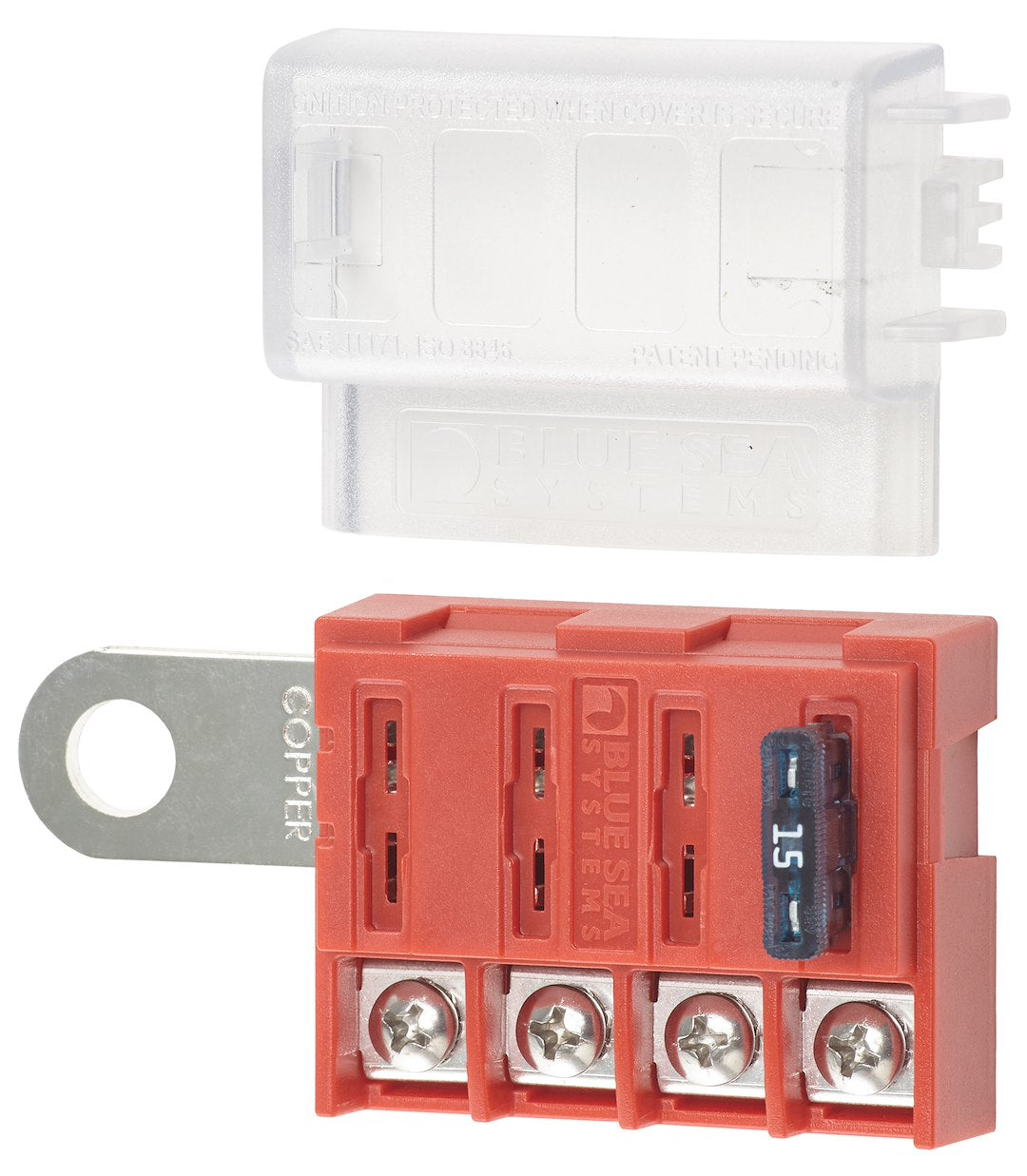 Blue SEA Screw Terminals For Securing Wires Fuse Block 5023-BSS - Stblade 4Circ