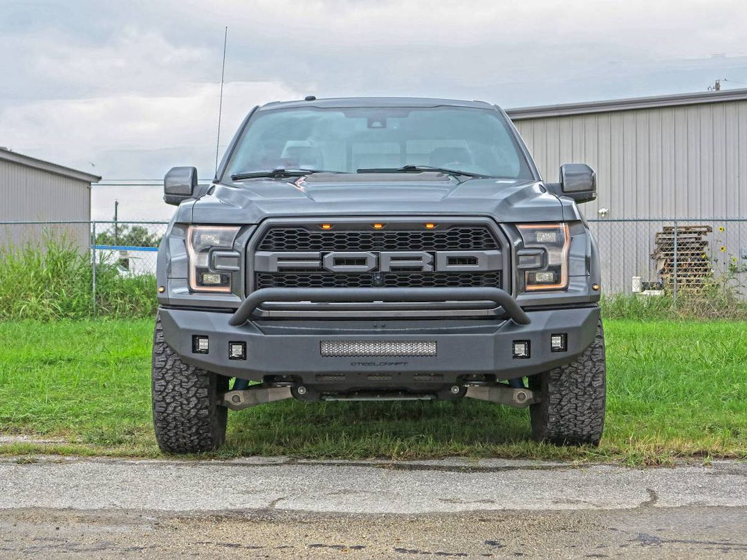 Steelcraft Convenient D-Ring Shackle Mounts Bumper 71-11425HP - 23-24 Ford Super Duty Textured Bla