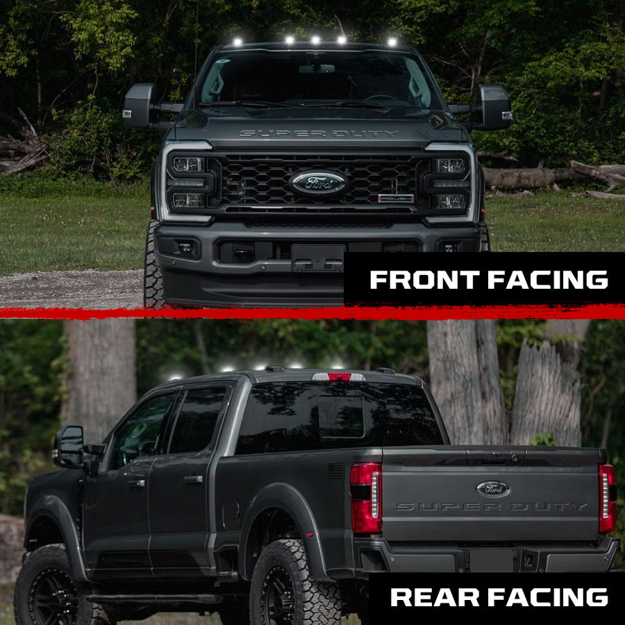 Recon Access SAE And DOT-Compliant Roof Marker Light 264443BKHPWH - Ford 23-25 Superduty 5-Piece Set