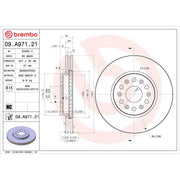 Brembo 09.A971.21 Original Equipment Standard - Discbrakerotor Venteddisc