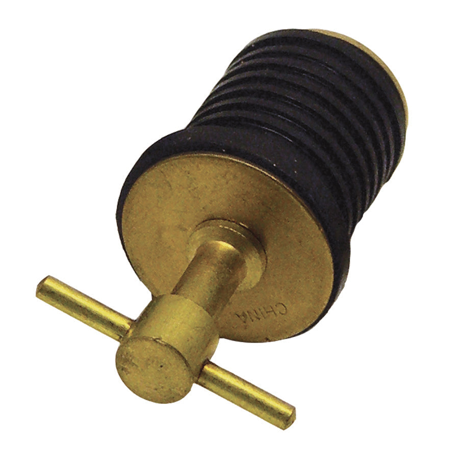 T-H Marine Easy To Install Boat Drain Plug BE-PL-54844-DP - Twist Brass