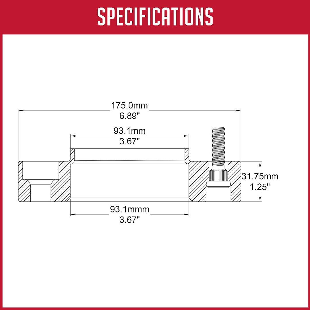 Revolution CNC Lathes And Milling Machines Wheel Adapter 6550-6550H-B931 - Adap-6X5.5 1.25 93.1M M12 1.5