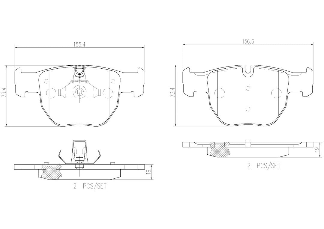 Brembo Premium Low-Met OE Equivalent Pad Brake Pad P44012N - Disc Set