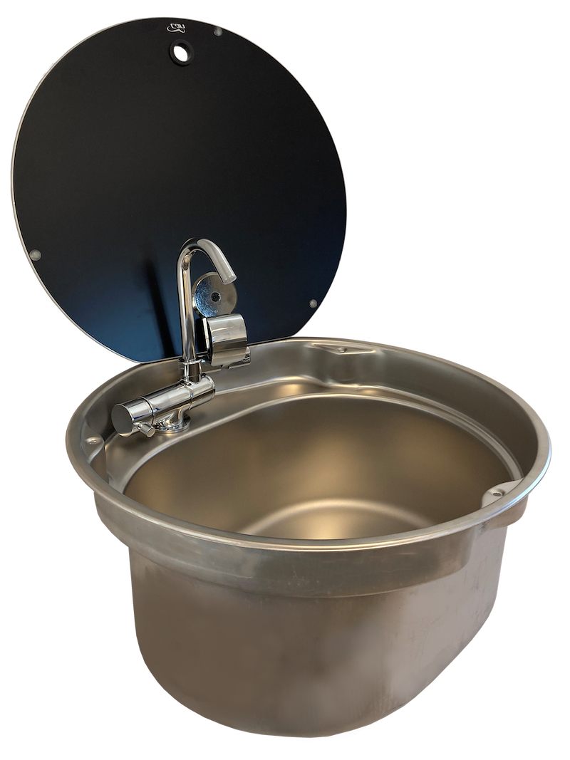 Suburban Mfg Sink: 3262AST Suburban CAN 16" RV Sink w/ Fold-Down Faucet – Stainless Steel