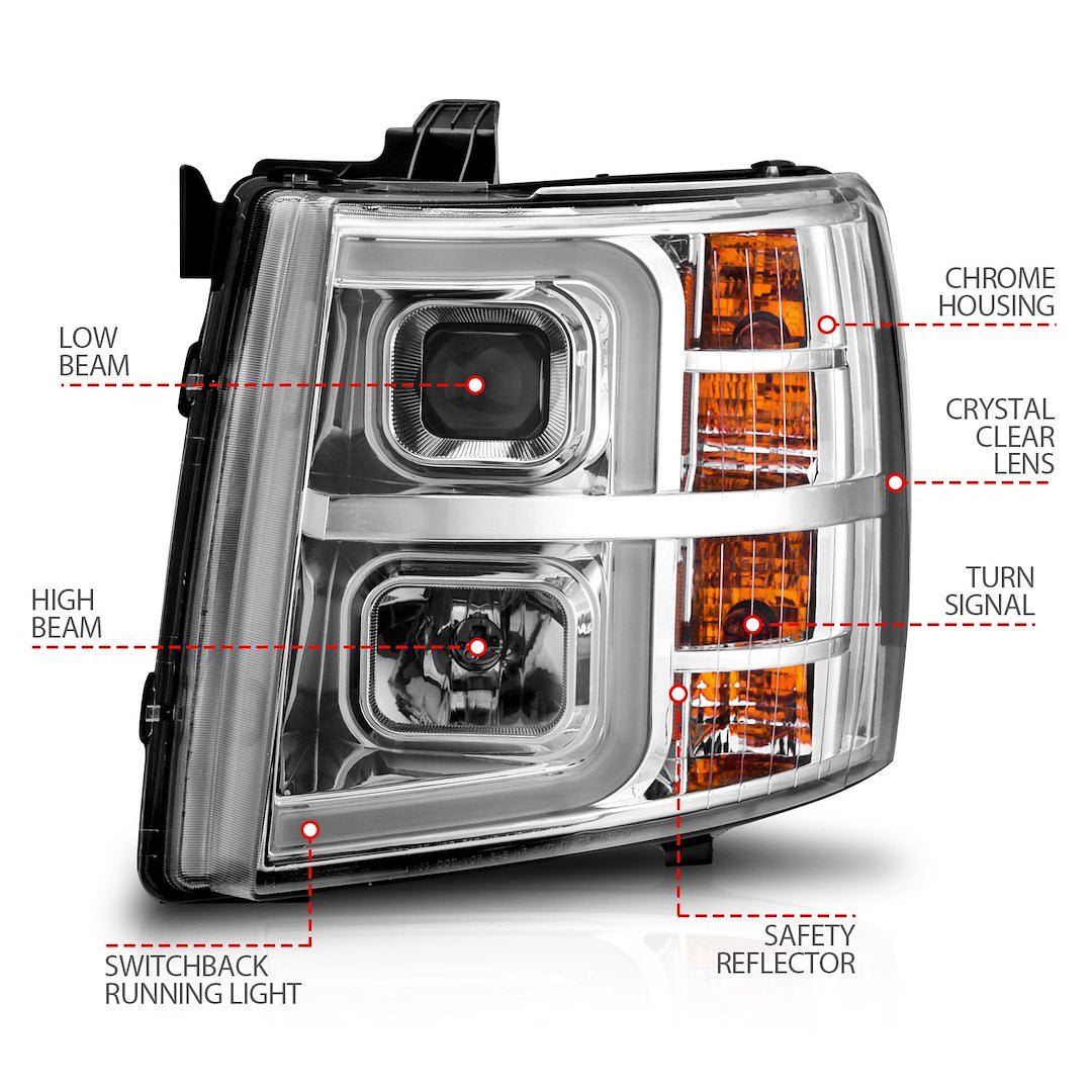 Anzo Easy To Install Headlight Assembly 111546 - H.L.SEQ Silverado 1500 3500 07-13