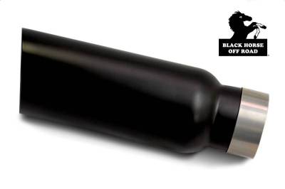 Black Horse Rust And Corrosion Proof Material Exhaust Tail Pipe Tip MT-RR03BK - Universal Muffler TIP-Muffler