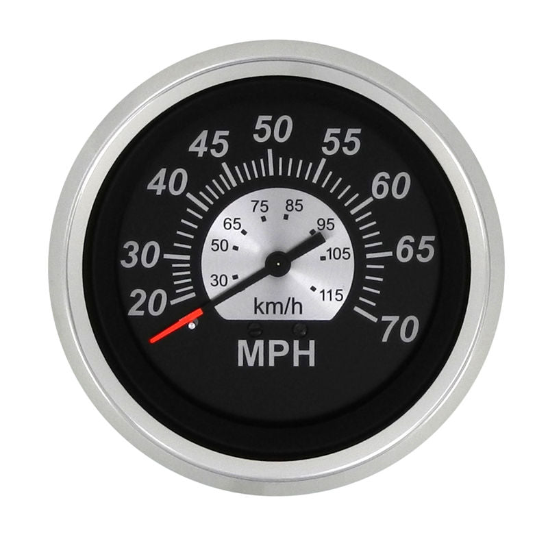 Sierramarine Perimeter Lit Dial Speedometer 67285P - Black Speedo Kit Sterling 70