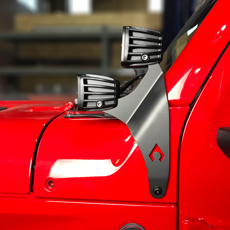Artec Indust Direct Bolt-In Application Driving/ Fog Light Mounting Bracket JL5603 - Industries Bar Mount EN