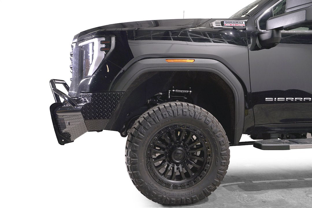 FAB Fours Accepts Factory Fog Lights Bumper GM24-S6262-1 - Black 2024 Gmc HD Steel Sensor Fron