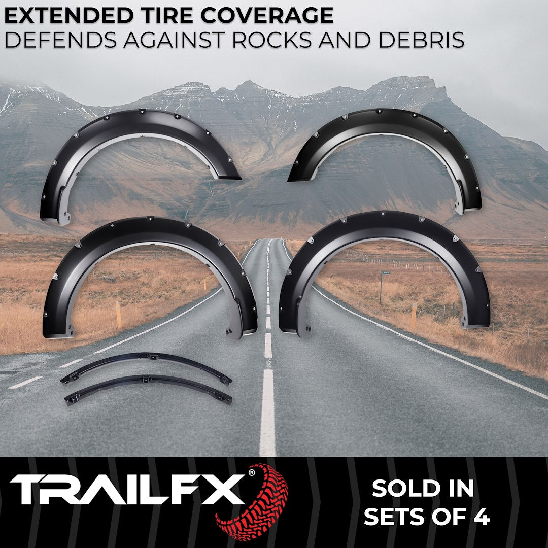 Trailfx Limited Lifetime Warranty Fender Flare TFF3011S - Pocket Style Smooth Set