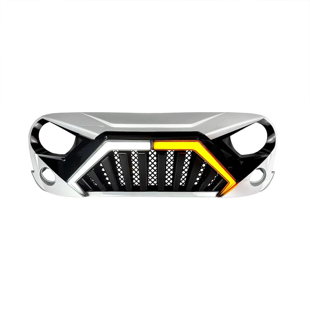 American MOD Aggressive Styling Grille Amjpaa00148 - White Black Goliath Drl