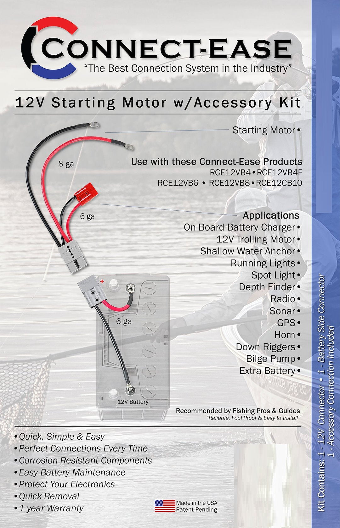 Connect Ease Corrosion Resistant Components Battery Connection Harness RCE12VBM6K - Gauge Quik Mot