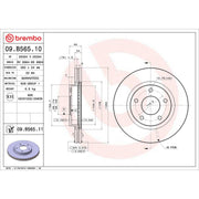 Brembo Rust-Resistant Coating Brake Rotor 09.B565.10 - Discbrakerotor Venteddisc