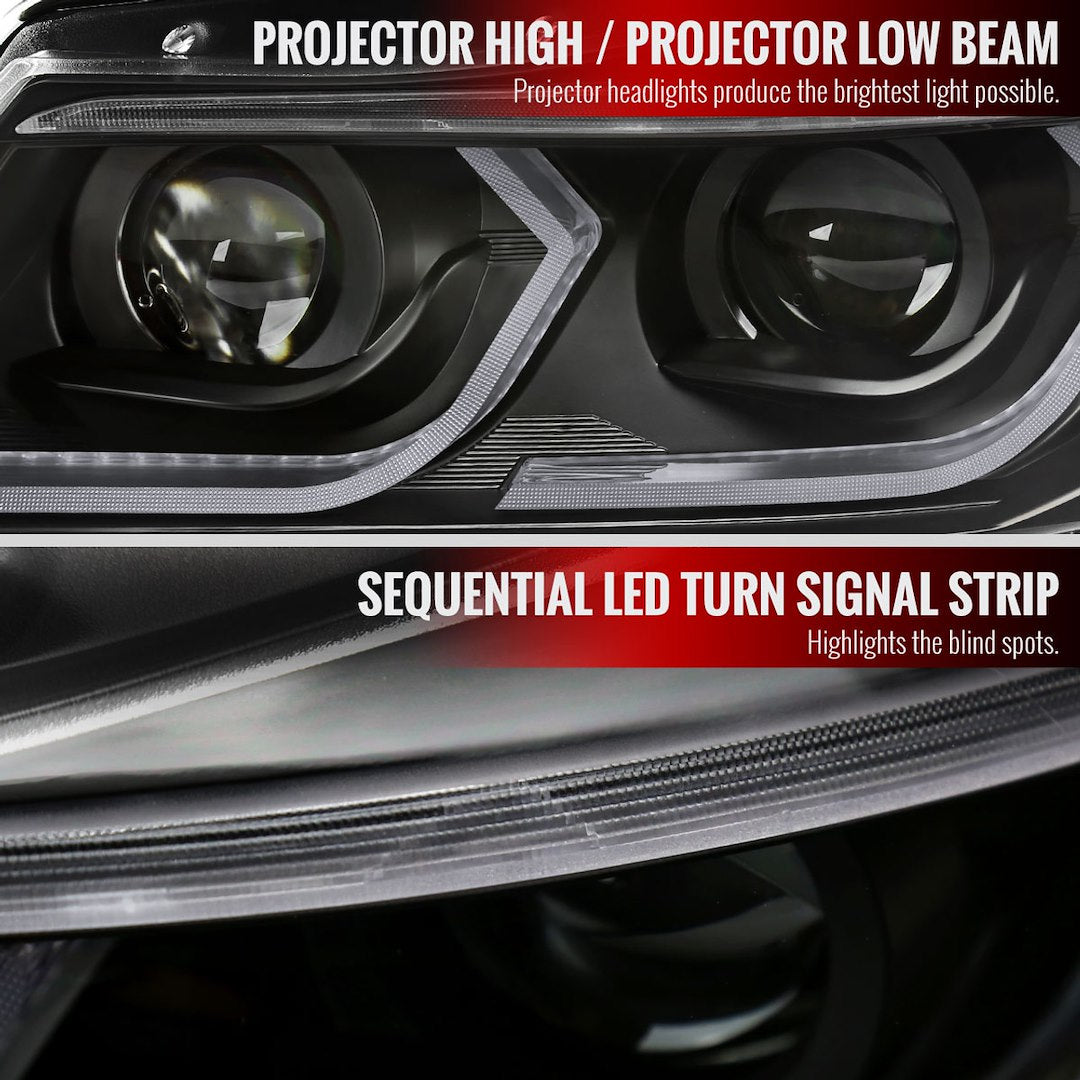 Spec-D Tunin Sequential Turn Signal Function Headlight Assembly 2LHP-E9005JM-G2-RS - Series Sedan Projector Headlights