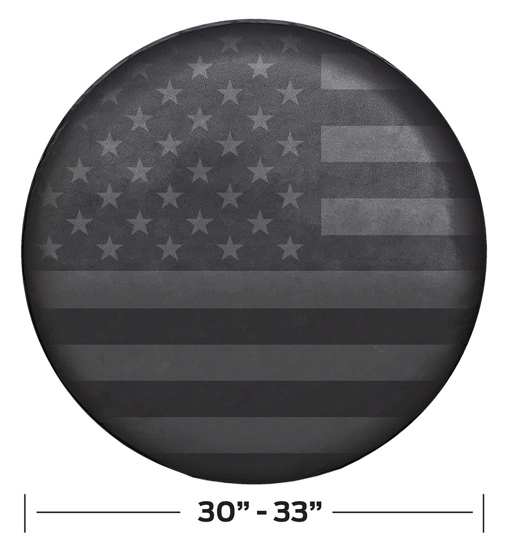 Plasticolor WeatherPro Water-Resistant Product Spare Tire Cover 000792R01 - Black Gray American Flag Cov