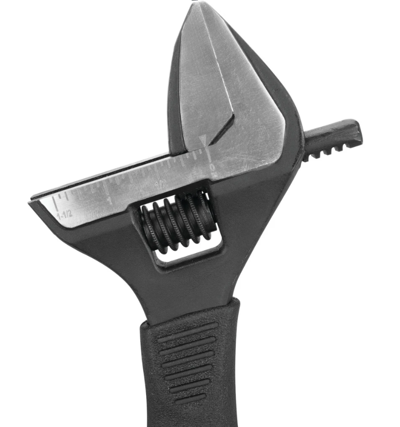 Perform Tool Knurled Handle For Superior Comfort Adjustable Wrench W30622 - Wide Mouth