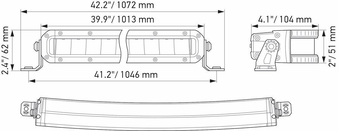 Hella Temperature Control System Light Bar 358197521 - Black Mag Tough 40 Slim Curv Ltbar