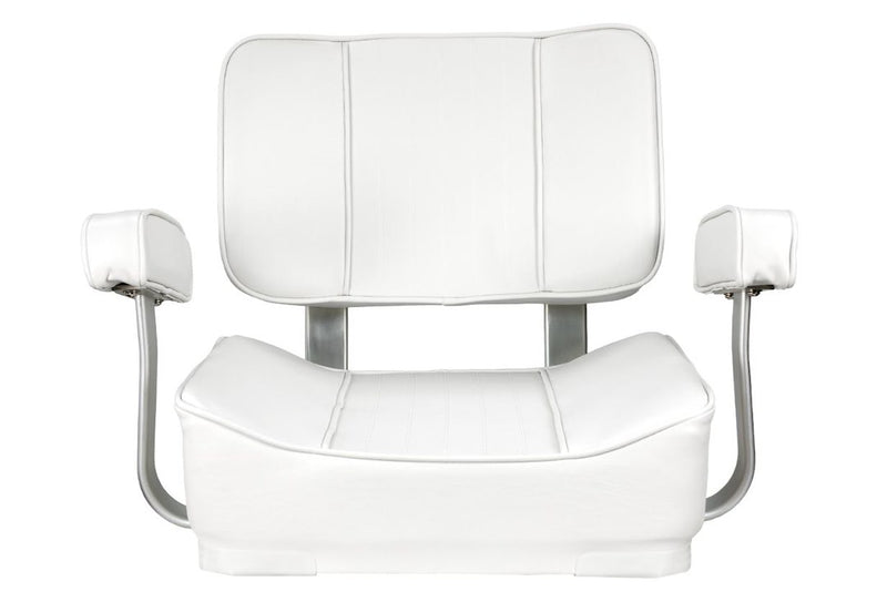 Springfield Armrest Supports And Cushions Boat Seat 1040002 - White Deluxe Captain Chair-White