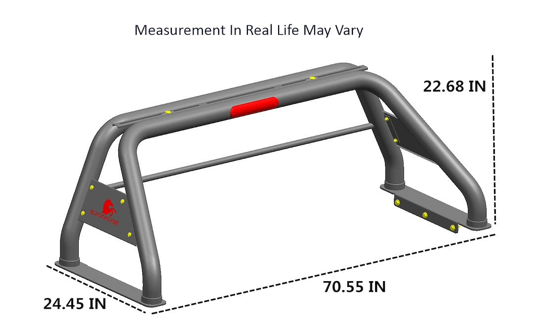 Black Horse Patent Approved Truck Bed Bar RB001BK-PLB - Classic Roll Kit