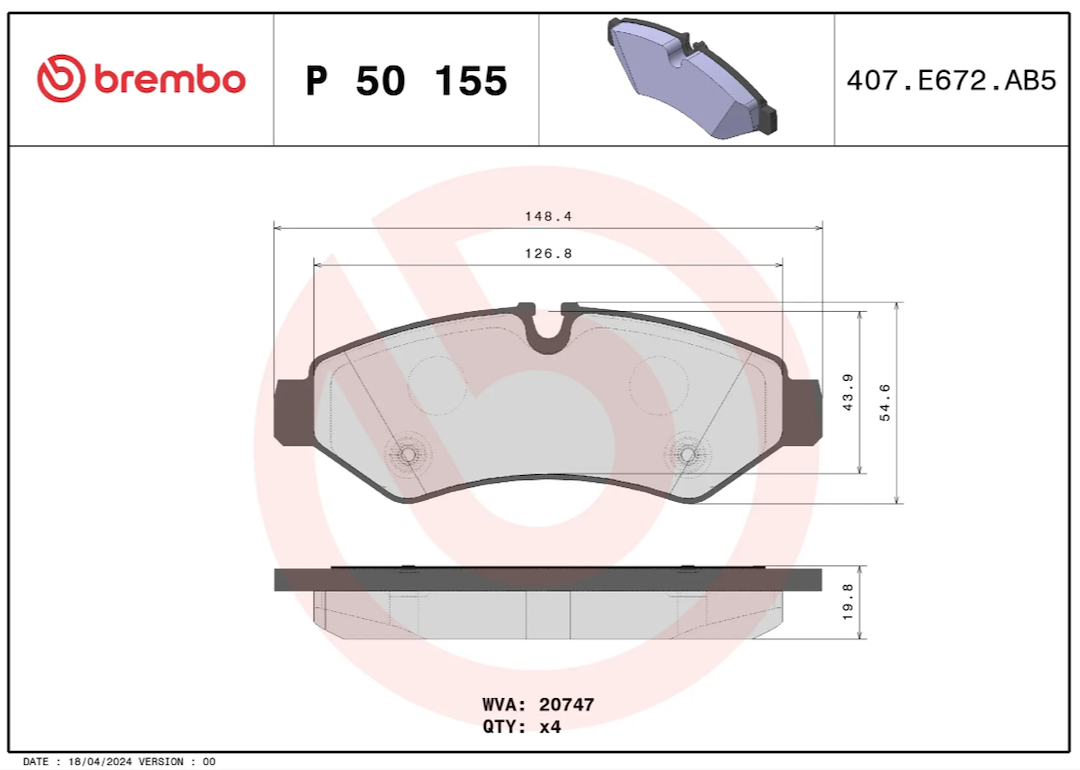 Brembo P50155 Brake Pad