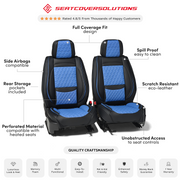 Seat CVR SOL Scratch Resistant Eco-Leather Seat Cover FFFBB - Black Blue Bundle Frnts
