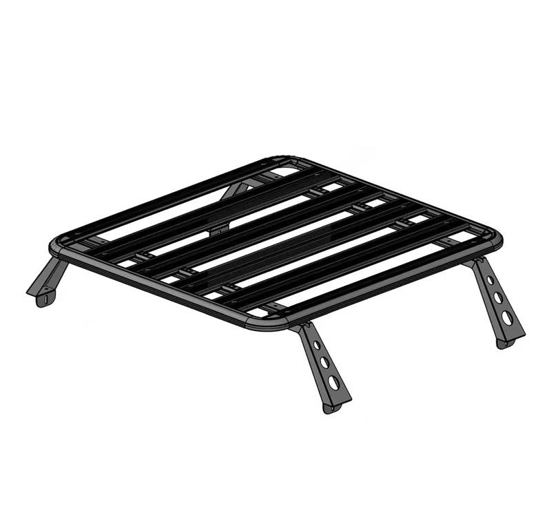 Black Horse Compatible With Truck Bed Rack Bed Cargo Rack Upright WHPB4 - Black Spike Pltfrm Tray Bkt