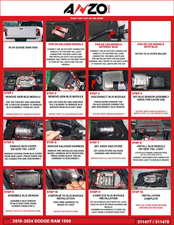Anzo D.O.T. Compliant To S.A.E. Standards Tail Light Assembly 311488 - Led Taillights