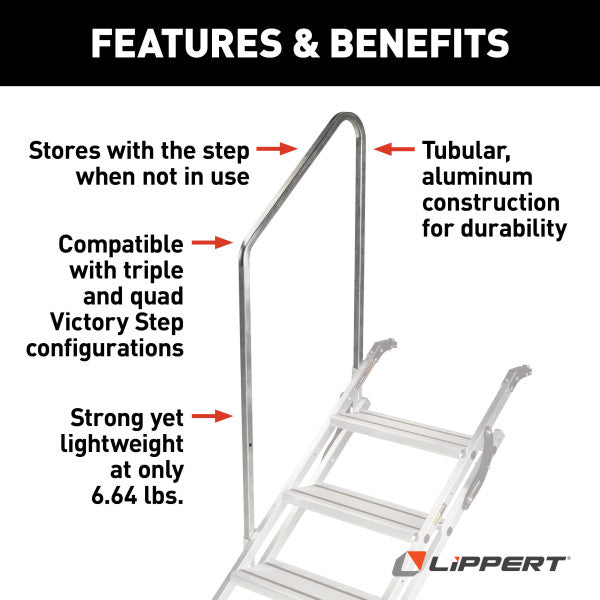 Lippert Comp Easy To Install Entry Step Hand Rail 2023024502 - Handrail