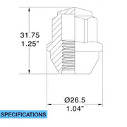 Revolution One Piece Solid Design Lug Nut 80K645 - Ford 12 24