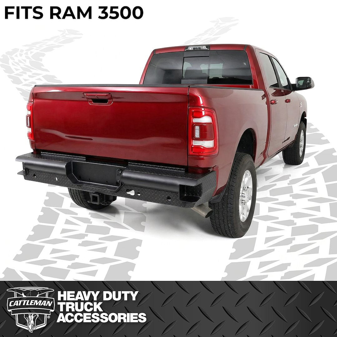 Cattleman Solid Beaded Welding Bumper 4235S - Rear Sensors