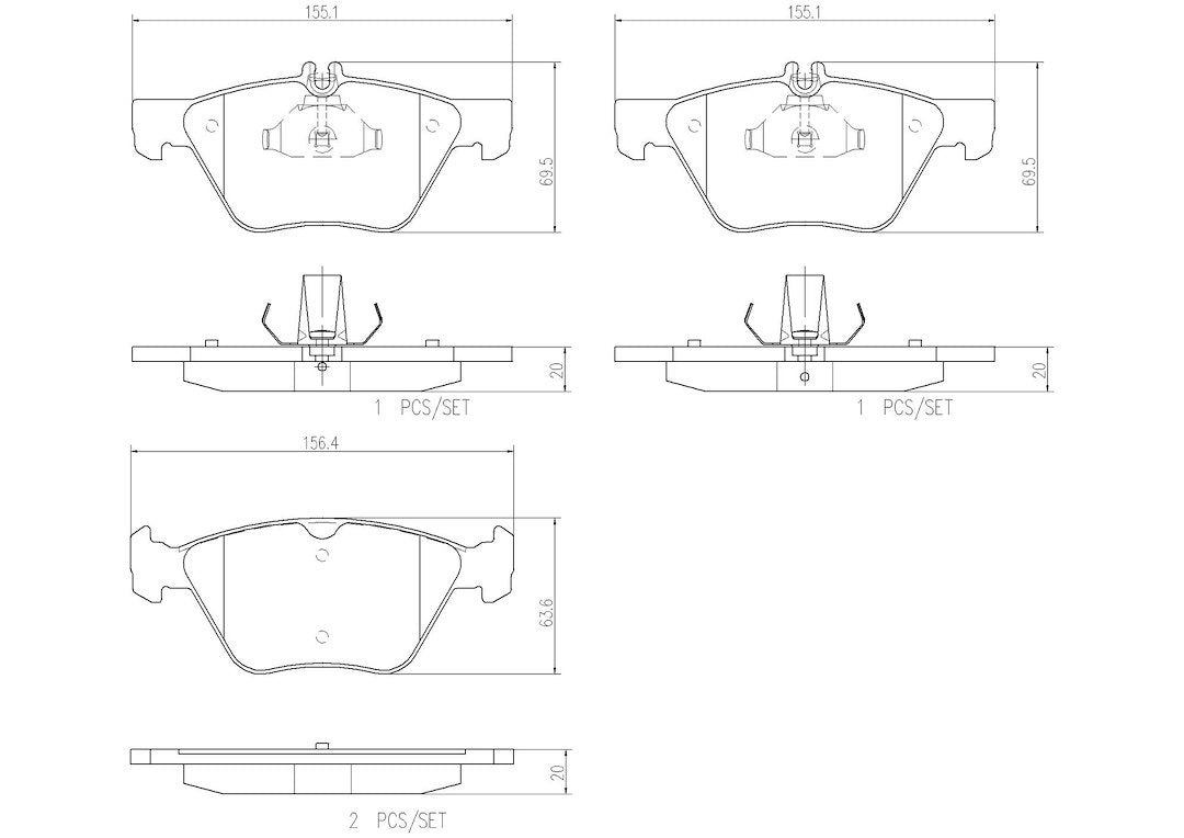 Brembo Premium Low-Met OE Equivalent Pad Brake Pad P50075N - Disc Set