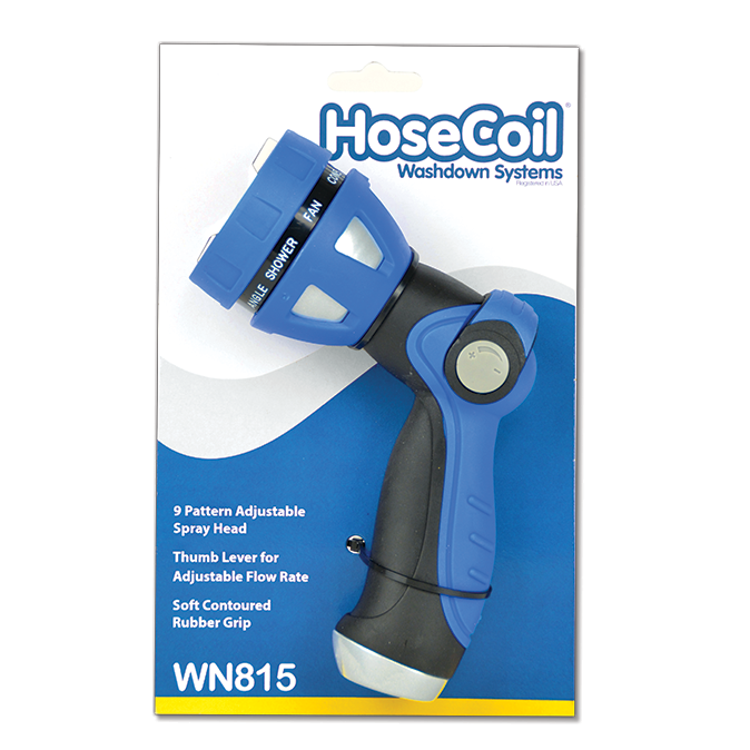 Hosecoil Won’t Damage Nozzle When Dropped Boat Washdown Hose Nozzle WN815 - Thumb Lever Pattern