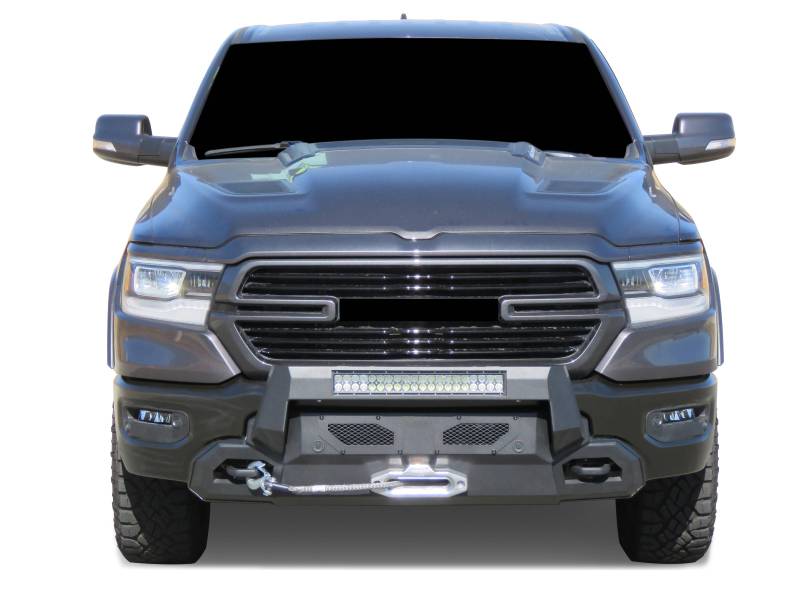 Black Horse Frame Mounted Bolt On Installation Bumper AR3HD30 - Black 2019-2024 Ram 1500Textured