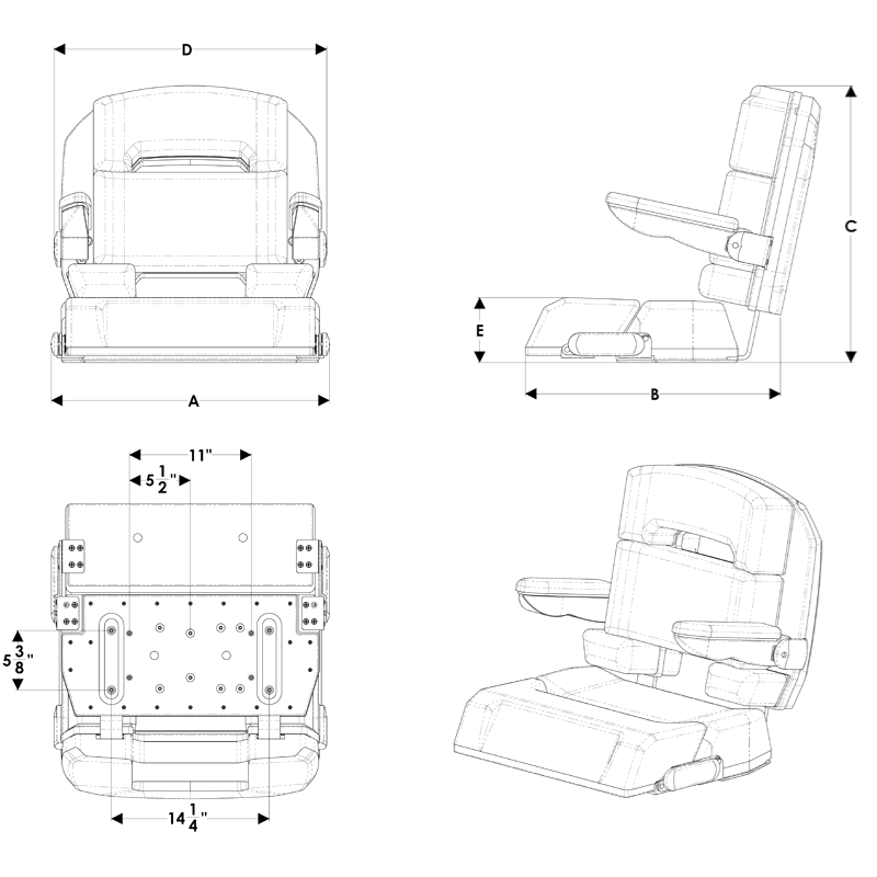 Taco Metals Premium Quality Vinyl Fabrics Boat Seat HA1-25WHA-7-0000-0-0 - White Helm 25 Capri Deluxe