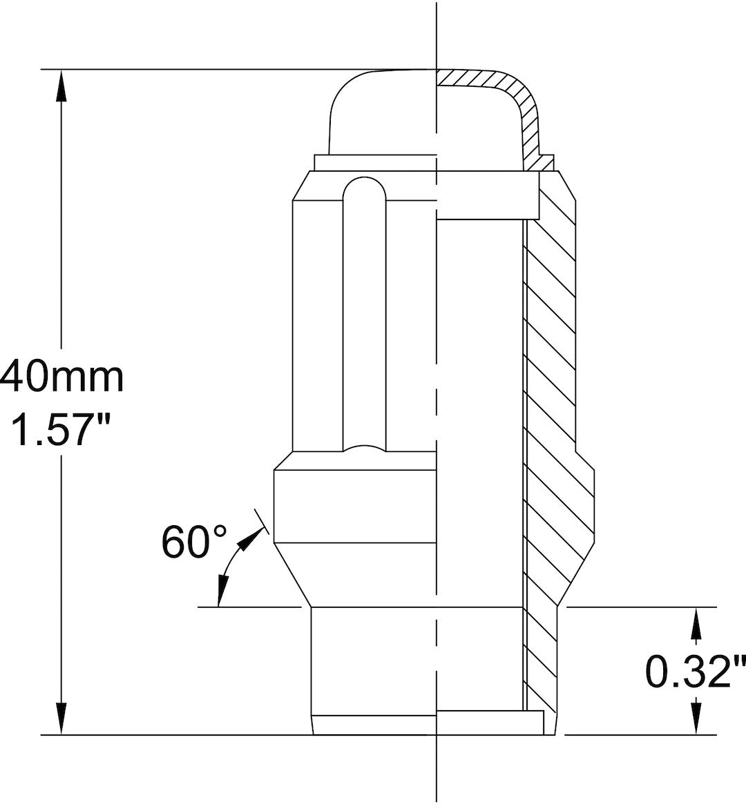 Revolution One Piece Solid Design Lug Nut 671148 - SPLN-ET CAR-M14 1.5