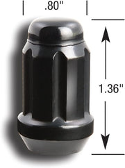 Gorilla Closed End Design Prevents Rusting Lug Nut 21138BC - 12MMX1.50 SD Acr Black100BX