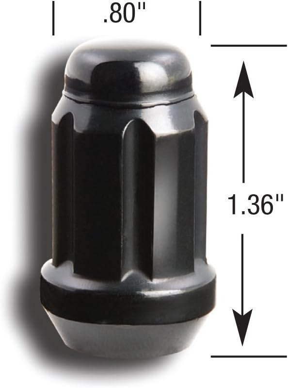 Gorilla Closed End Design Prevents Rusting Lug Nut 21138BC - 12MMX1.50 SD Acr Black100BX