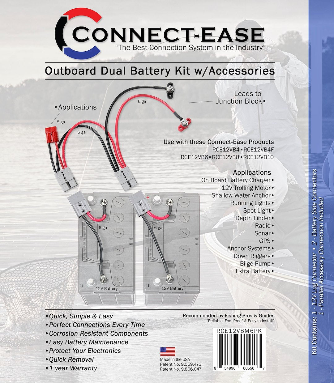 Connect Ease Corrosion Resistant Components Battery Connection Harness RCE12VBM6PK - Gauge Dual GA