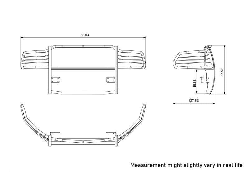 Black Horse No Drill Mounting Grille Guard 17DR01MA