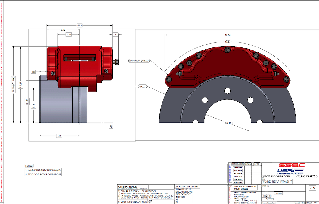 SSBC-USA A404-21R Brake Caliper - Red