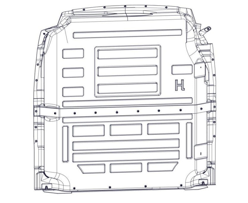 Holman No Drilling Into Floor Bulkhead Divider 40691TM - Composite Partition Transit Mid