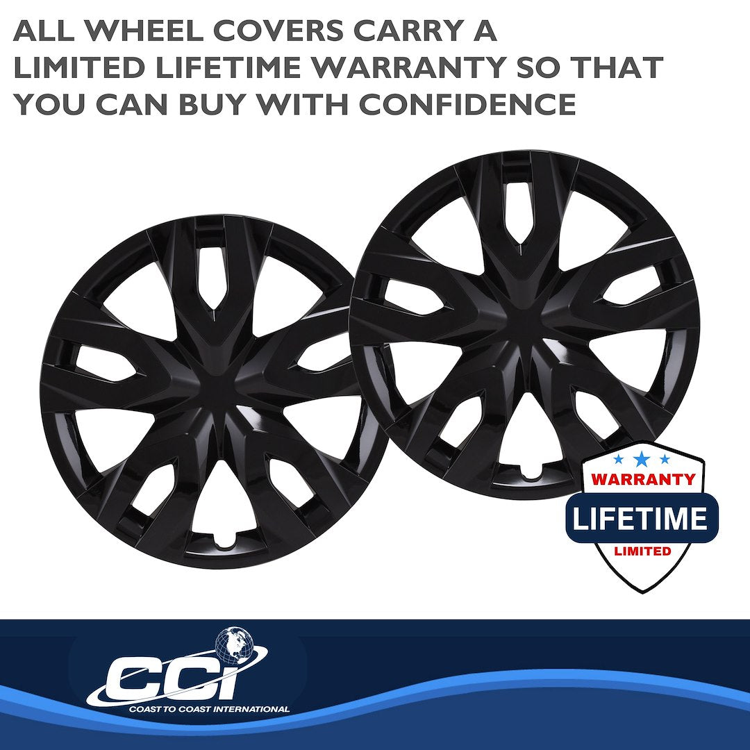 Coast2Coast Limited Lifetime Warranty Wheel Cover IWC55617Black - Black WC 21-25 Cross GL 17 Dbl SP IWC55617BLK
