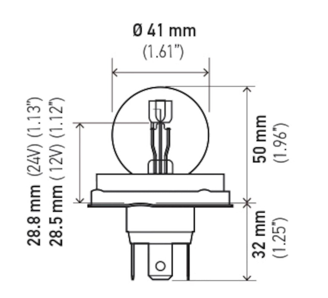 Hella Easy To Install Multi Purpose Light Bulb 002088255 - 7952 24V 55 50W P45T S13 R2